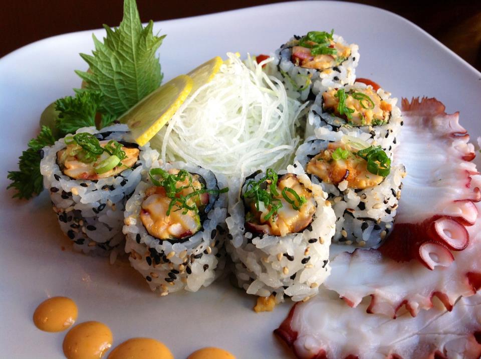 Sushi with octopus